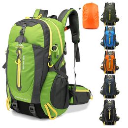 Mochila 40L Bolsas al aire libre Mochila de viaje resistente al agua Campamento Hike Laptop Daypack Trekking Subir Bolsas traseras para hombres Mujeres 231018