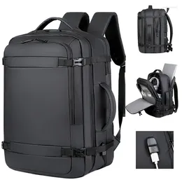 Rugzak 40LExpandable USB Travel Flight Goedgekeurde handbagage voor vliegtuigen Waterbestendig Duurzaam 17-inch Heren