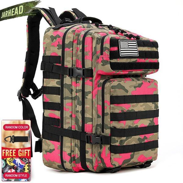 Mochila 45L Camuflaje al aire libre Mochila táctica Hombres / mujeres Mochila multiusos Ciclismo Senderismo Deportes Ejército 3P Mochila 230419