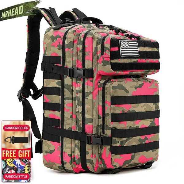 Mochila 45L Camuflaje al aire libre Mochila táctica Hombres / mujeres Mochila multiusos Ciclismo Senderismo Deportes Ejército 3P Mochila 231017