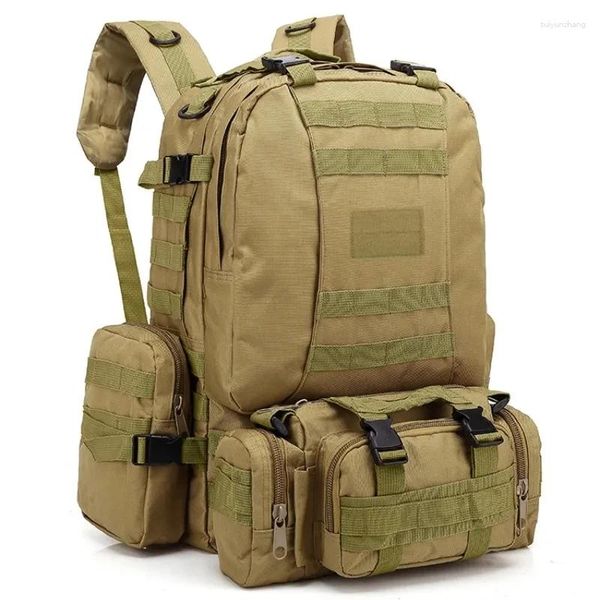 Sac à dos militaire tactique 55L 4 en 1 pour hommes, sac à dos militaire pour Sport de plein air 3 jours Camping randonnée voyage escalade Mochila