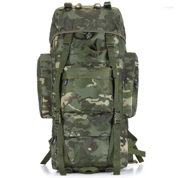 Mochila 70L Gran capacidad Militares de alta calidad de alta calidad Oxford mochilas de viajes para hombres con cubierta de lluvia