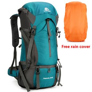 Sac à dos 70L Nylon Camping sac à dos sac de voyage avec housse de pluie randonnée en plein air sac à dos alpinisme sac à dos hommes sacs à bandoulière bagages 230907