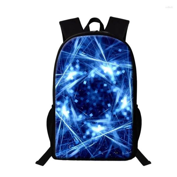 Sac à dos série bleue abstraite, sacs d'école pour filles, garçons, adolescents, femmes et hommes, sacs de voyage, sac de livre de grande capacité