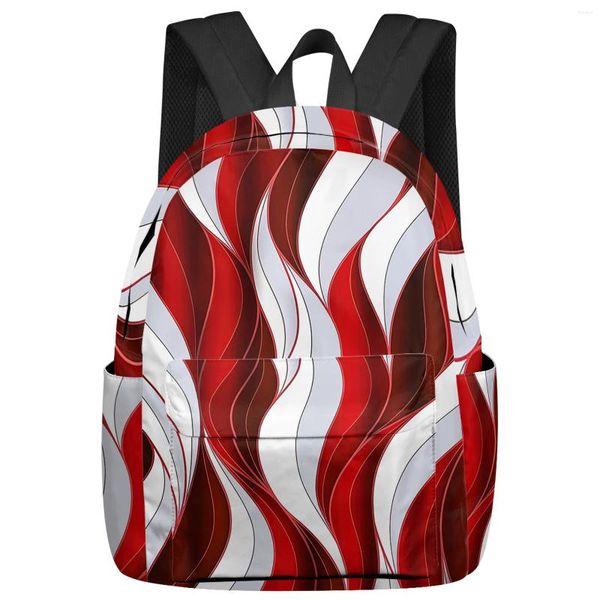 Mochila con gradiente abstracto, bloque de Color rojo, Mochilas para hombre y mujer, Mochilas escolares impermeables para estudiantes, niños y niñas, Mochilas