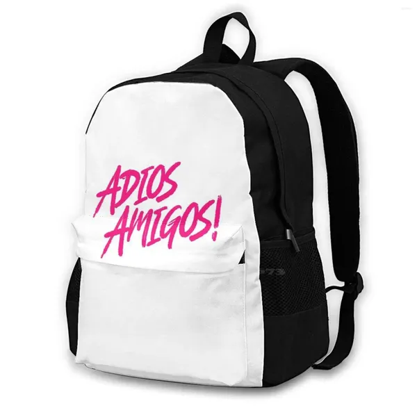 Mochila Adios Amigos!Mujeres para hombres adolescentes bolsas de la escuela de viajes de la computadora portátil text amigos minimalistas amigos españoles adiós adiós simples