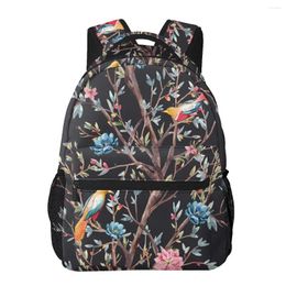 Rugzak esthetische tiener meisjes schoolboek tas grote capaciteit reizen aquarel water lente bloeiende boom met vogels