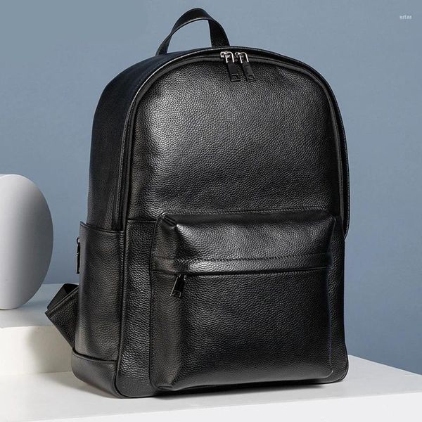 Sac à dos aetoo masculin pour les hommes et adolescents en cuir tête grande capacité business fashion loisir voyage