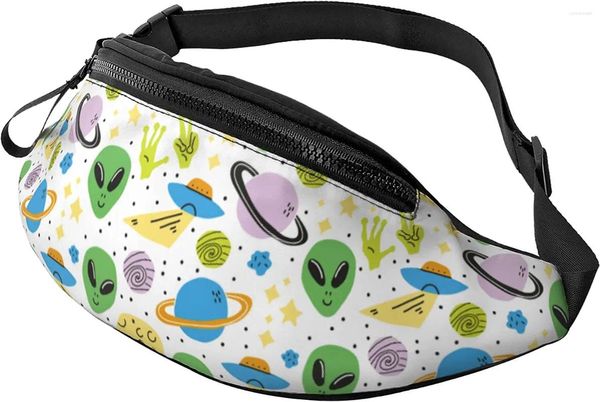 Sac à dos Alien Fanny Packs pour les femmes et les hommes sac à taille décontractée réglable à l'extérieur randonnée sportive voyageur de course à vélo