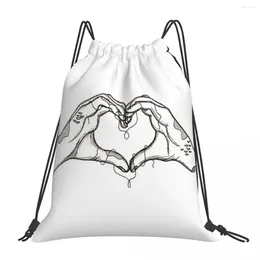 Rugzak Ancient 2 Hand Heart 2e Versie BW draagbare trekkoordzakken Bundel Pocket Sports Bag Bookbag voor man Woman