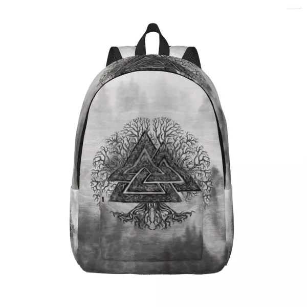 Sac à dos et arbre de vie yggdrasil toile pour les femmes masculines collège student bookbag viking sacs norraires