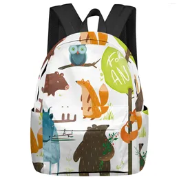 Sac à dos Animal dessin animé forêt grande capacité Multi poche voyage sacs à dos cartable pour adolescent femmes sacs pour ordinateur portable sac à dos