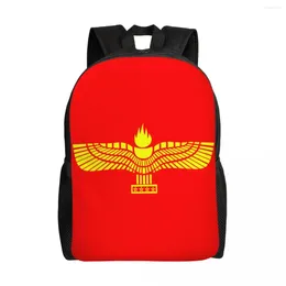 Sac à dos Aramean Suryoyo pour femmes hommes collégiens étudiants Bookbag convient aux sacs de drapeau syriaque Assyria pour ordinateur portable de 15 pouces