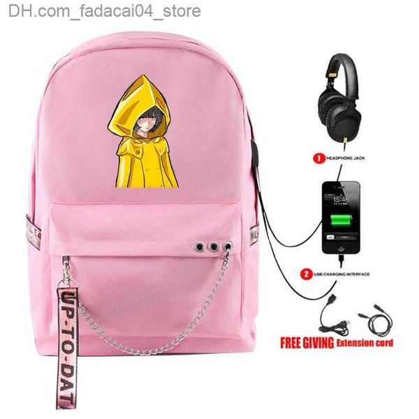 Sac à dos Sac à dos Mode Harajuku Imprimer Petits Cauchemars 2 Sac USB Rechargeable Cartable Femmes039s Voyage Creative Garçons Filles Ordinateur portable5898813 Q230905