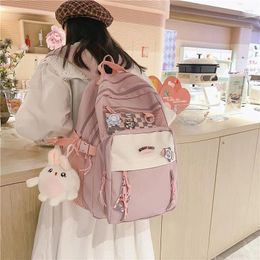 Rugzak Rugzakken Voor Vrouwen Bolsas Handbagage Tas 2024 Koreaanse Versie Effen Kleur Grote Capaciteit Tassen Trend Kawaii