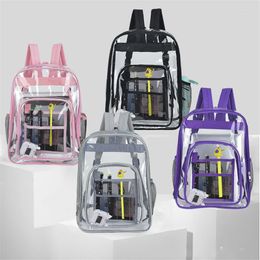 Rugzakzak transparante PVC Clear School Tassen voor jongensmeisjes Casual Book Travel Rucksack