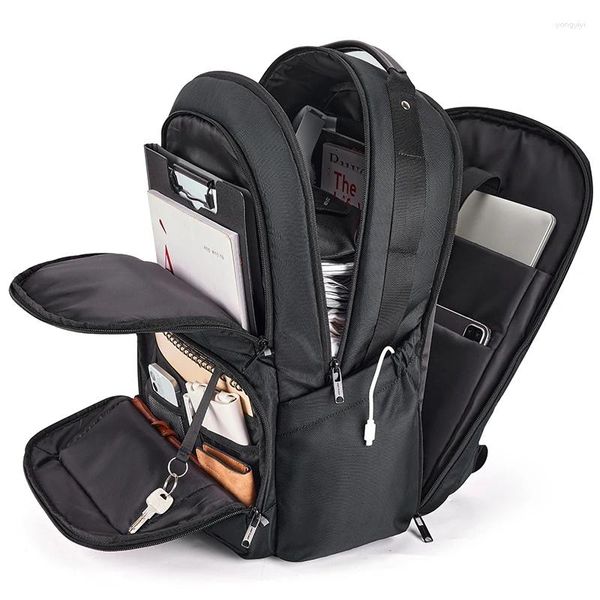 Sac à dos sac à dos sac à dos 40l de grande capacité imperméable sac à dos USB facturation de 17,3 '' sacs d'ordinateur portable sac de voyage d'affaires multifonctionnel pour hommes