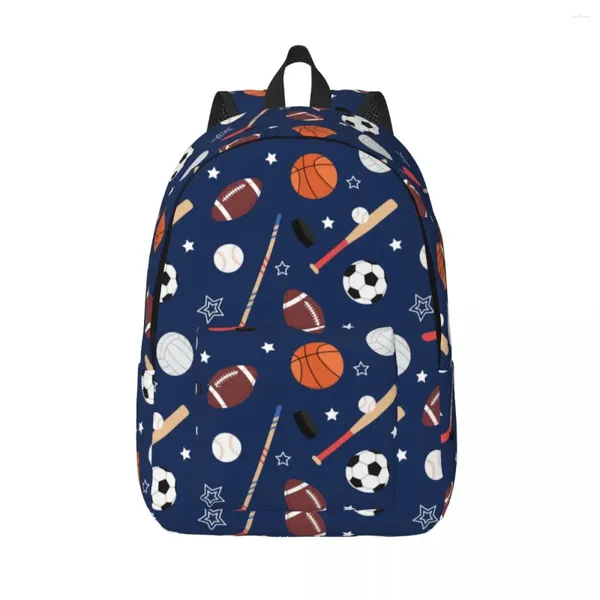 Mochila pelotas para fútbol y fútbol americano preescolar escuela primaria estudiante bolsas de libros niño niña niños mochila duradera