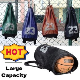 Rugzak basketbaltas grote capaciteit sporttraining backpack student draagbare trekkoord opslagtas voetbal volleybal mesh pocket tas 240306
