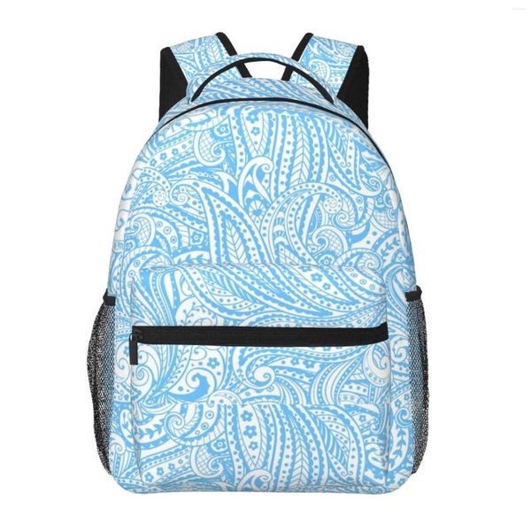 Mochila Hermoso Azul Paisley Clásico Lona Básica Escuela Casual Mochila Oficina Para Hombres Mujeres