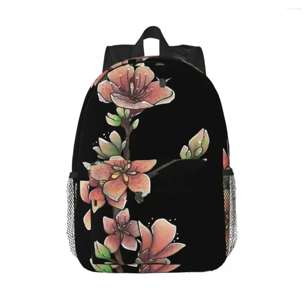 Mochila Abejas Y Flores De Cerezo Mochilas Mochila Para Adolescentes Mochilas Escolares Para Niños De Dibujos Animados Mochila Para Computadora Portátil Bolso De Hombro De Gran Capacidad