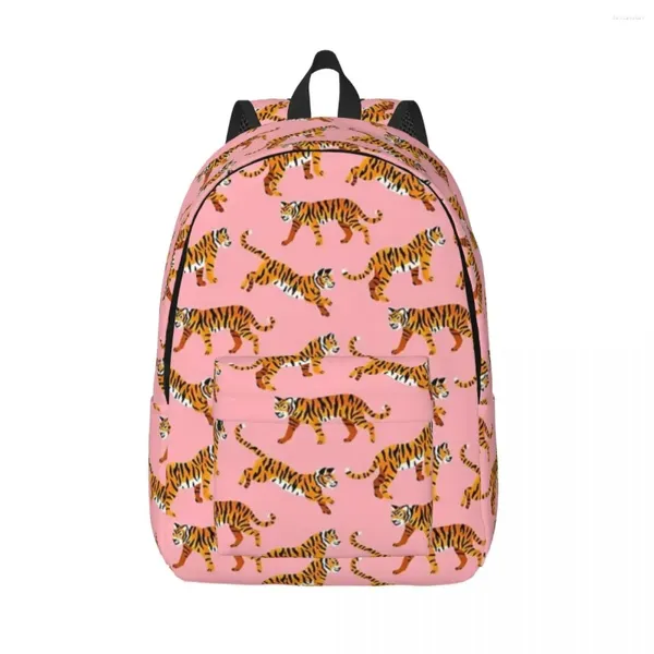 Sac à dos bengal tigrers - femme rose pêche petit sac à dos sac à dos bac décontracté sacabilité ordinateur portable sac à dos