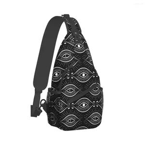 Sac à dos Black and White Evil Eye Sacs Eye Sacs Greek Amulet Motorcycle Coffre Femmes Camping Designer Sling Retro Crossbody