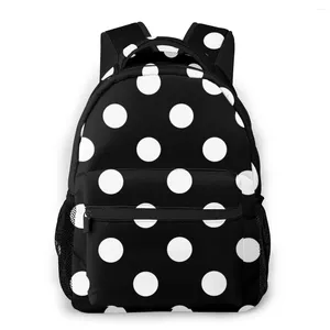 Rugzak zwarte witte polka dot studenten reis schooltassen dames vrouwelijke casual rugzakken