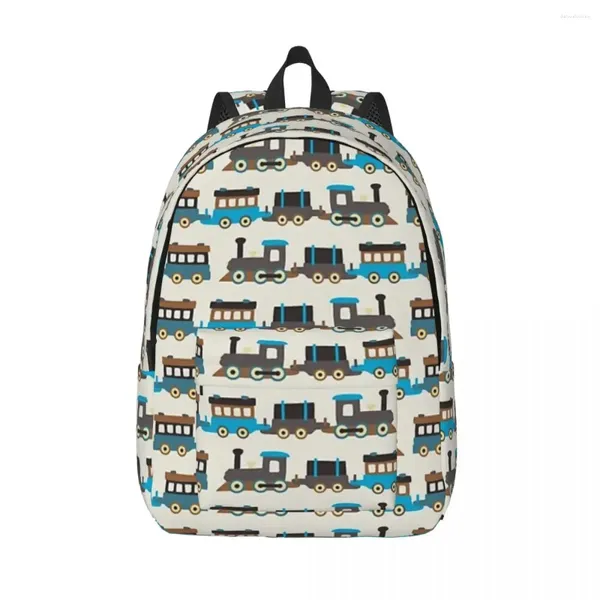 Sac à dos bleu et marron en bois jouet trains femme sac à dos garçons bookbag bobe fashion bag sac à épaule portabilité