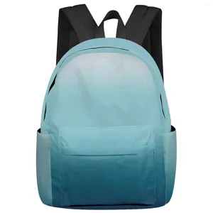 Sac à dos bleu dégradé Ombre femmes homme sacs à dos étanche multi-poche école pour étudiant garçons filles ordinateur portable livre Pack Mochilas