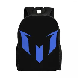 Sac à dos Blue Messis Soccer Football ordinateur portable Femmes Basic Bookbag Basic Book pour les scolarisés Sacs