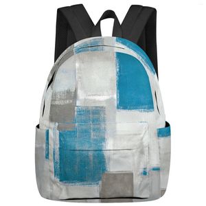 Sac à dos bleu tache peinture Texture abstraite femmes homme sacs à dos école étanche pour étudiant garçons filles sacs pour ordinateur portable Mochilas