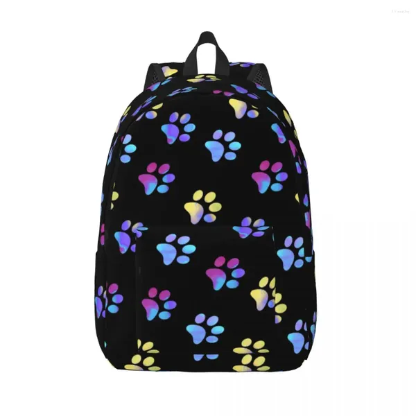 Sac à dos bleu jaune galaxie imprimés toile pour femmes hommes étanchées collégiales de collège joli chiot pour animaux de compagnie imprimés sacs