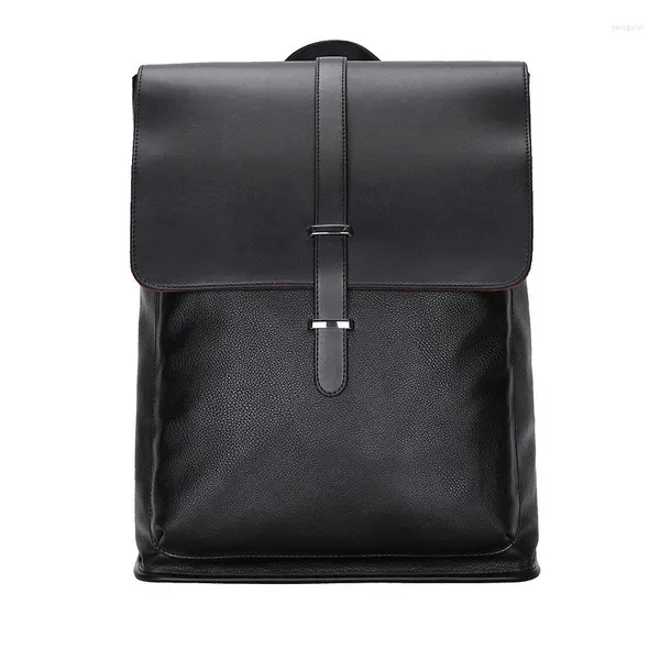 Sac à dos marque en cuir véritable hommes sacs à dos réel naturel étudiant garçon luxe Lager ordinateur pochette d'ordinateur mode