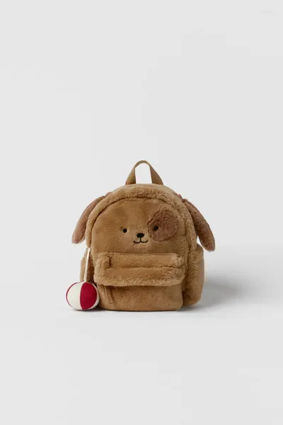 Mochila marrón lujoso perro lindo perro para niños pequeños globo colgante de decoración hombro para niños y niñas kawaii bolsas