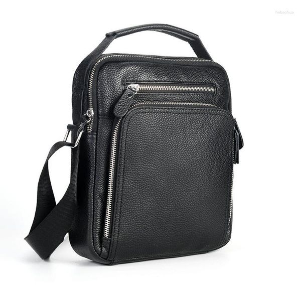 Mochila de negocios para hombre, bolsos de mano de cuero genuino, bolso informal de hombro de lujo para hombre, mensajero de calidad de viaje a la moda