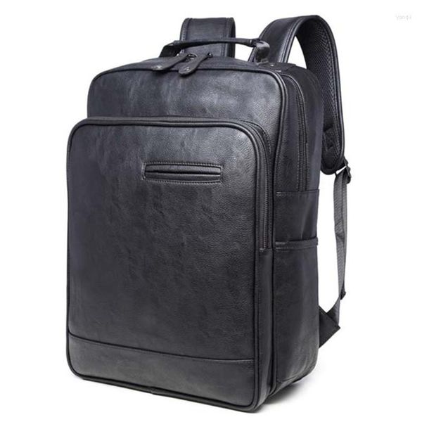 Sac à dos d'affaires fourre-tout étanche homme sac voyage en cuir PU ordinateur portable tablette CP sac à main adolescent étudiant cartable loisirs école Pack