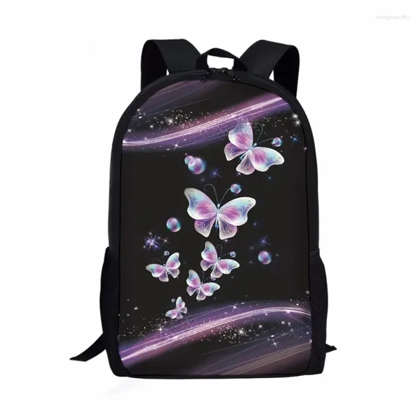 Sac à dos motif papillon imprimé adolescents étudiants enfant école garçons filles Infantil livre sac 16 pouces