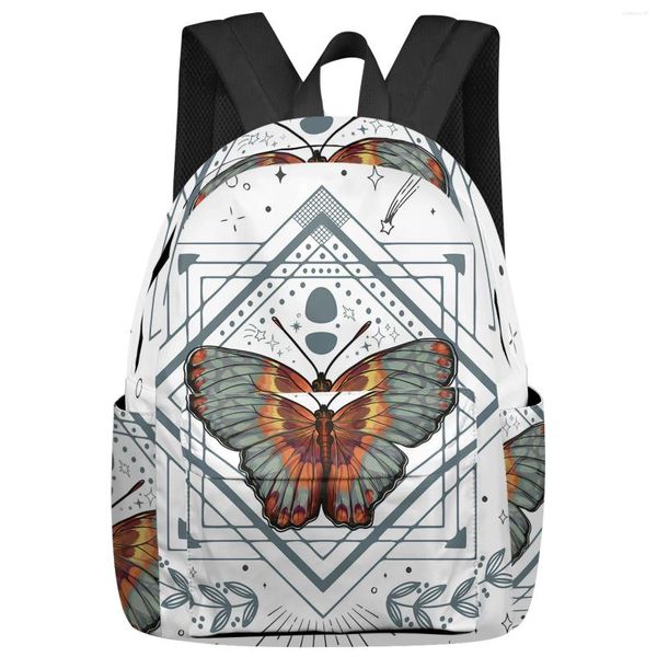 Mochila mariposa estrella hoja de diamante mujeres hombre Mochilas escuela de viaje impermeable para estudiantes niños niñas bolsas para ordenador portátil Mochilas