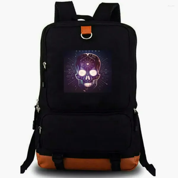 Sac à dos calavera skull badge daypack song scolairebag music rucksack imprimer le sac d'école d'ordinateur portable pack
