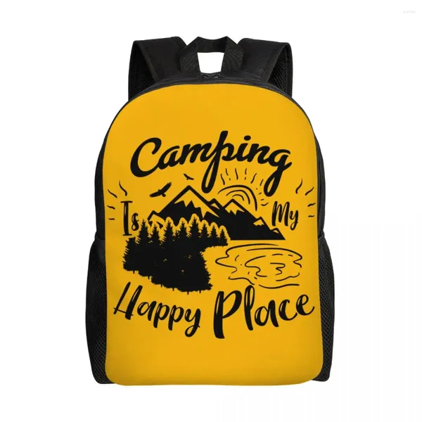 Sac à dos camping happy lieu ordinateur portable mascules femmes sacs de livre de base pour les étudiants scolaires en randonnée sac de montagne