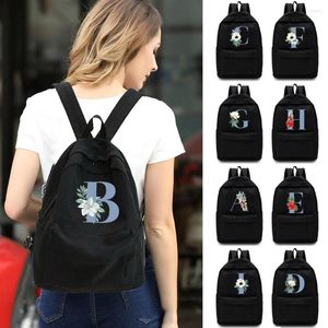 Rugzak canvas mode rugzakken dames schouders schooltas casual knapack ontwerper laptop rucksack unisex sport tassen blauwe letter