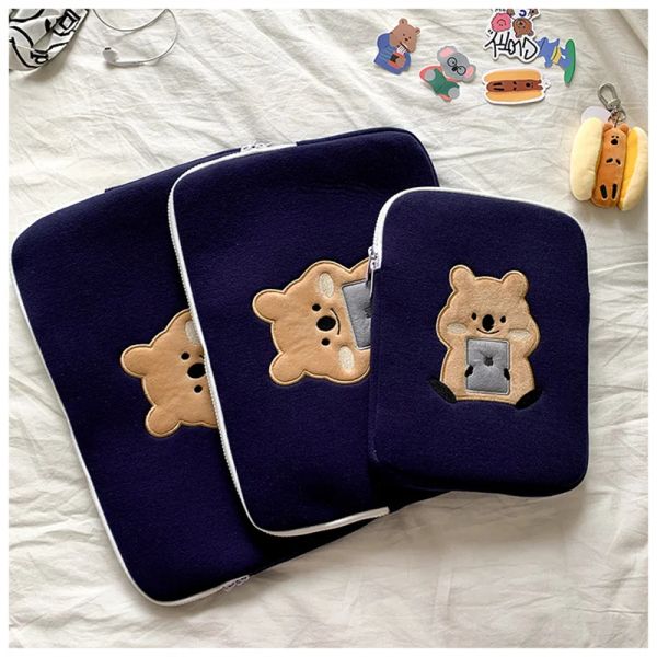 Sac à dos Cartoon Bear Lemon Leather Laptop Bag Sleeve pour Macbook Air 11 13 pouces Pro 14 15.6 M1 Mac Book Case Cover Notebook Accessoires