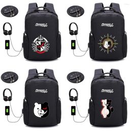 Sac à dos dessin animé coupe Danganronpa paquet garçon fille sac de voyage pour ordinateur portable USB charge Anti voleur étanche enfants livre scolaire Kanpsack