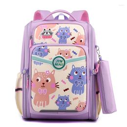 Sac à dos caricature mignonne de tendance des enfants et filles imprimées garçons et filles en nylon scolaire primaire