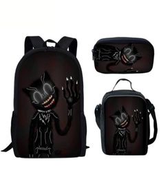 Rugzak cartoon hellow cat op maat gemaakte men039s set 3d print student school tas tieners jongens meisje lunchzakken kinderen schouder5609294