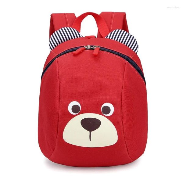 Mochila - Mochilas escolares para niños de dibujos animados Bolsa de estudiantes de oso lindo de dibujos animados para niños y niñas de jardín de infantes