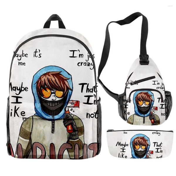 Mochila caricatura novedosa cool creepypasta 3d impresión 3pcs/set de pupilas escolares de viaje