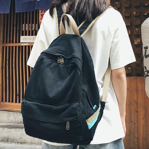 Mochila Casual de lona para mujer, mochila escolar Unisex para estudiante, mochila de algodón para adolescentes, mochila de viaje de gran capacidad