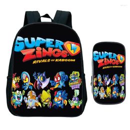 Rugzak Casual Child Super Zings SuperZings Primary School Bag Kindergarten Bookbag Kids Gift (2 stks Set/Rucksack Pen